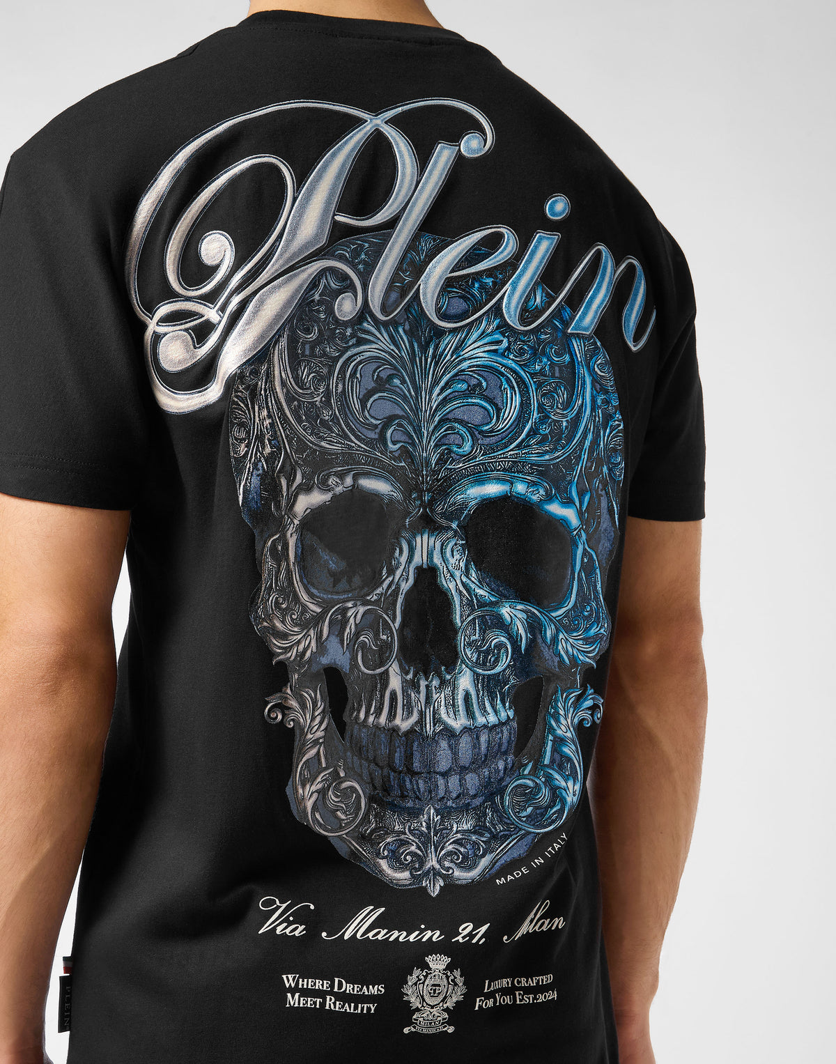 Round Neck T-Shirt Gradient Skull