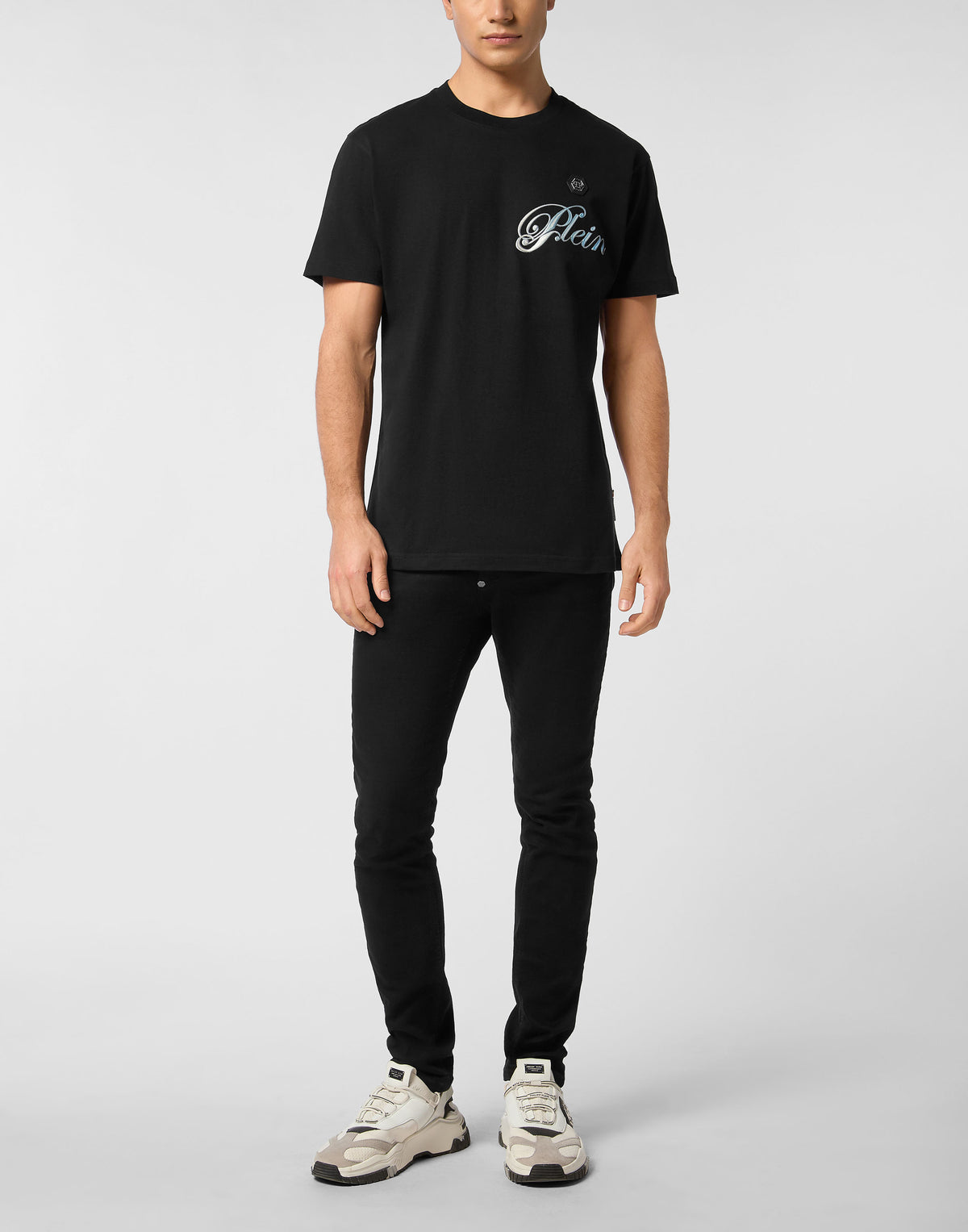 Round Neck T-Shirt Gradient Skull