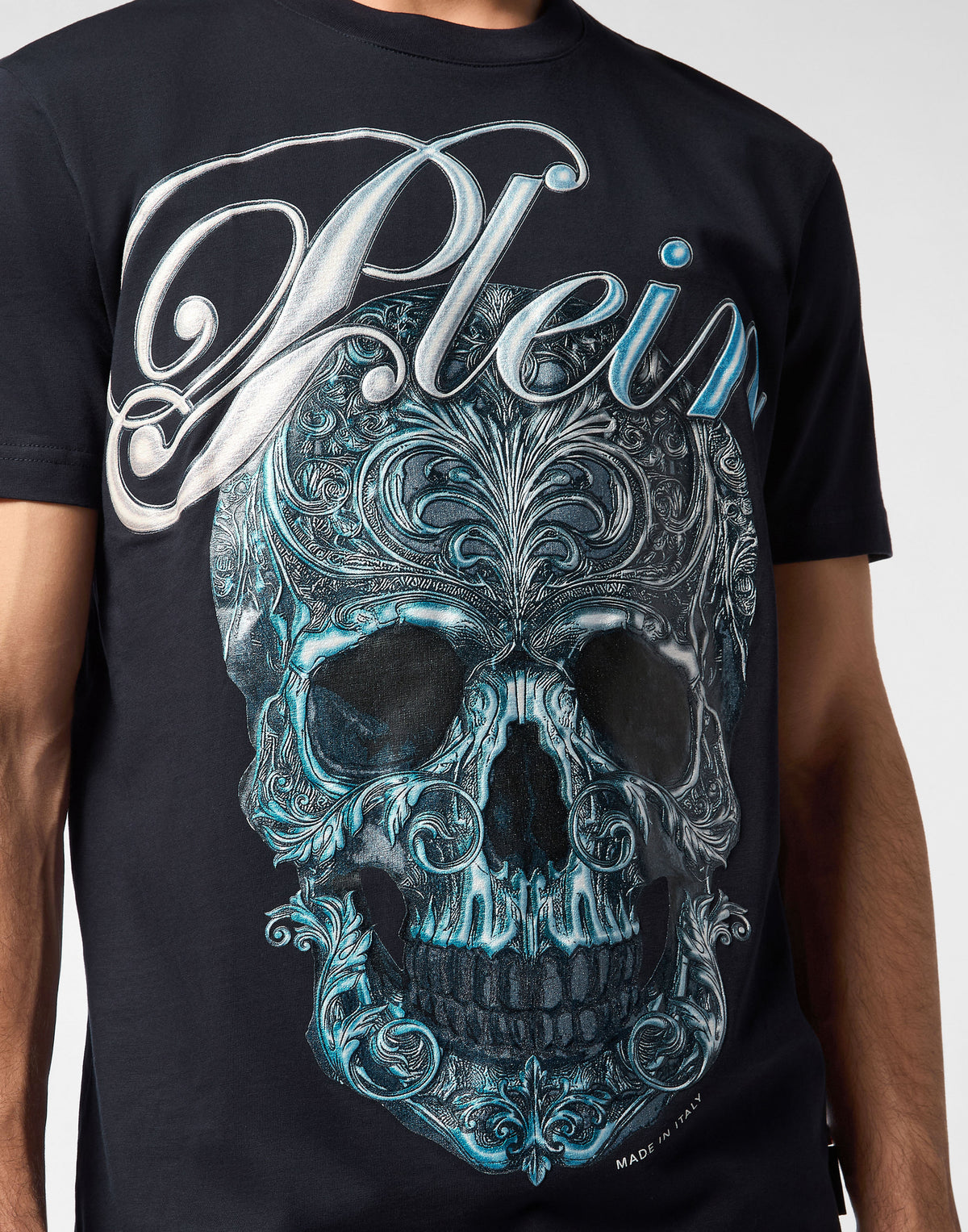 Round Neck T-Shirt Gradient Skull