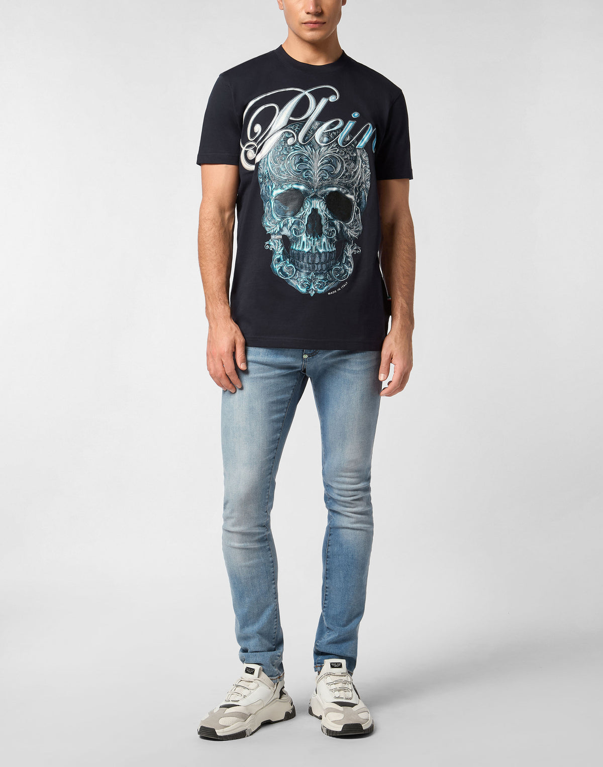 Round Neck T-Shirt Gradient Skull