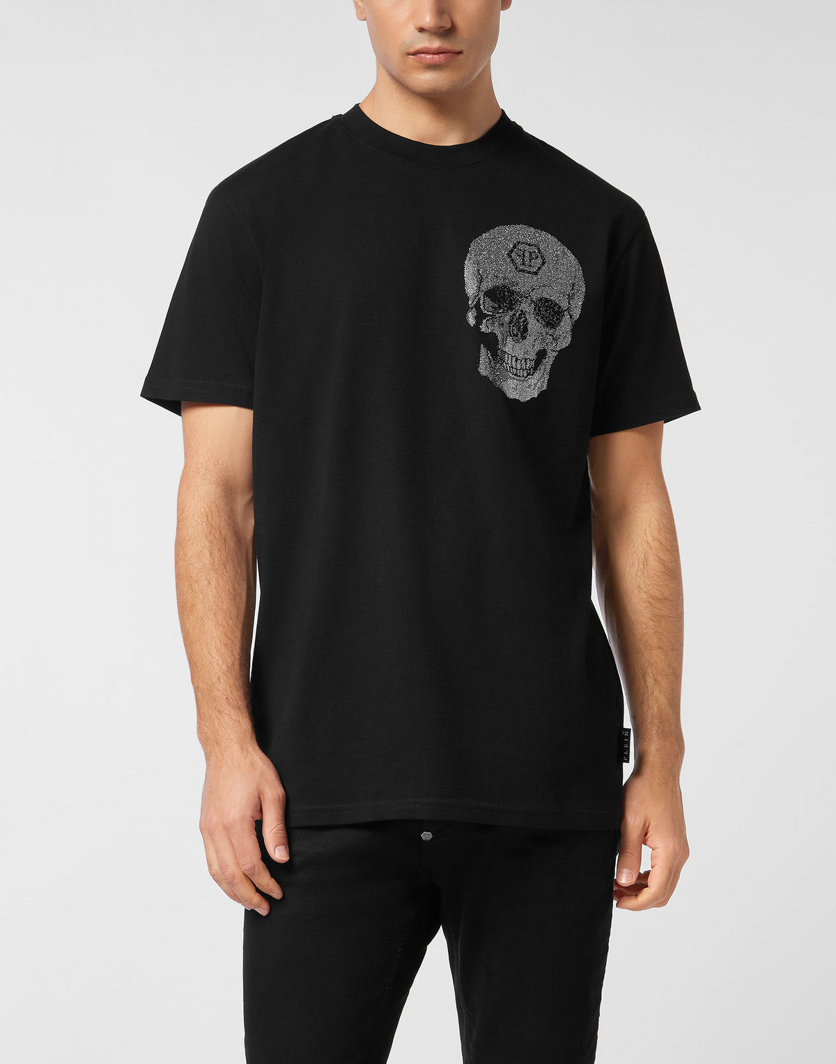Round Neck Heavy Cotton T-Shirt Crystal Skull