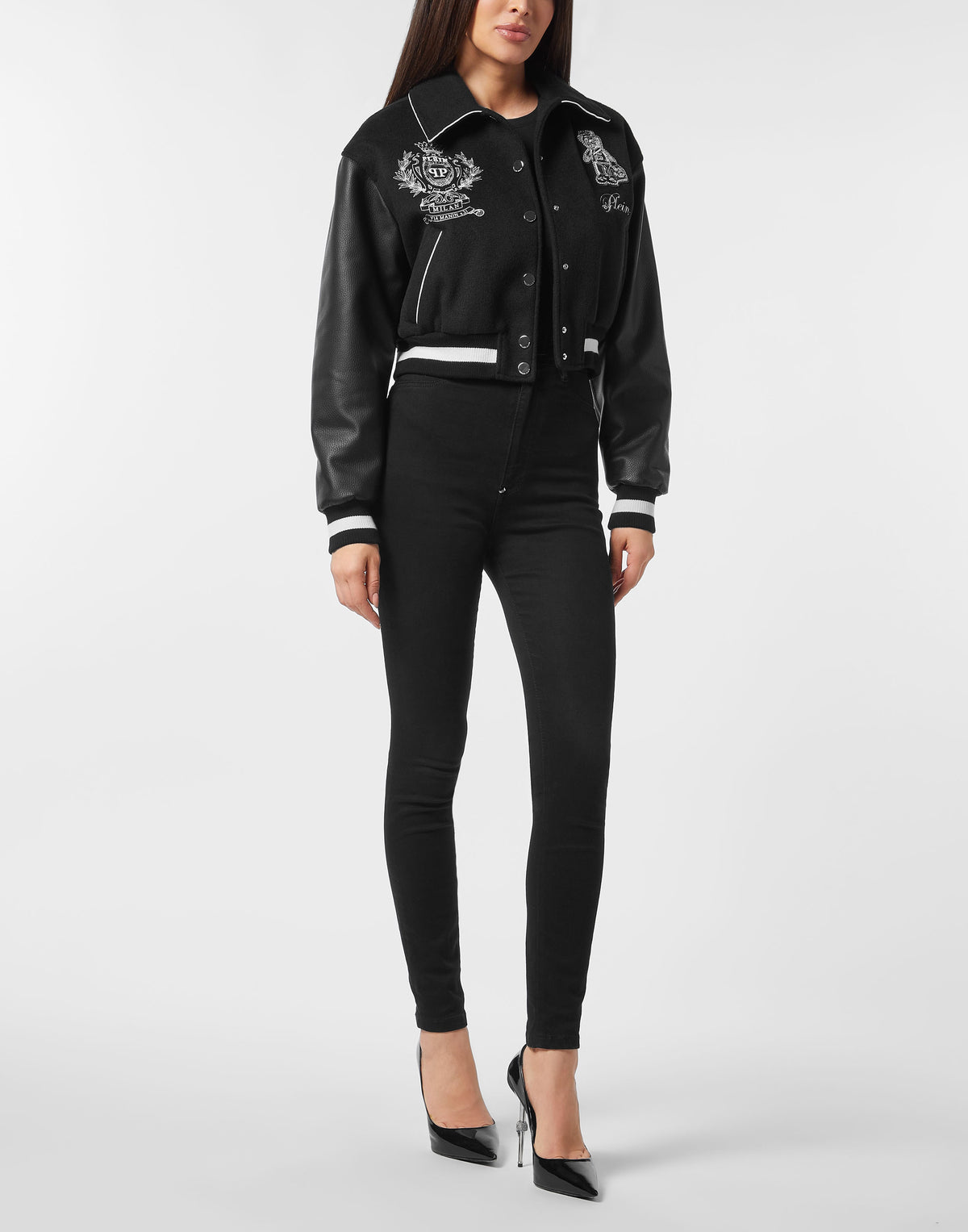 Wool and Leather College Bomber Teddy