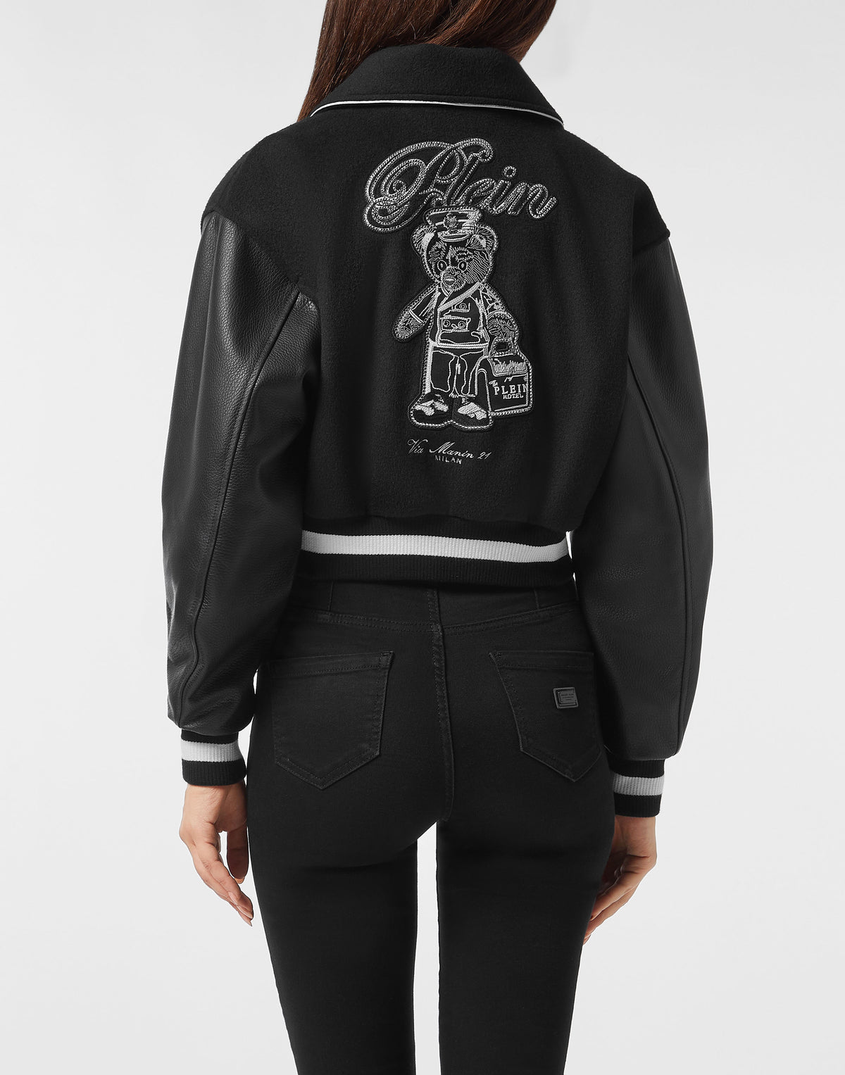 Wool and Leather College Bomber Teddy