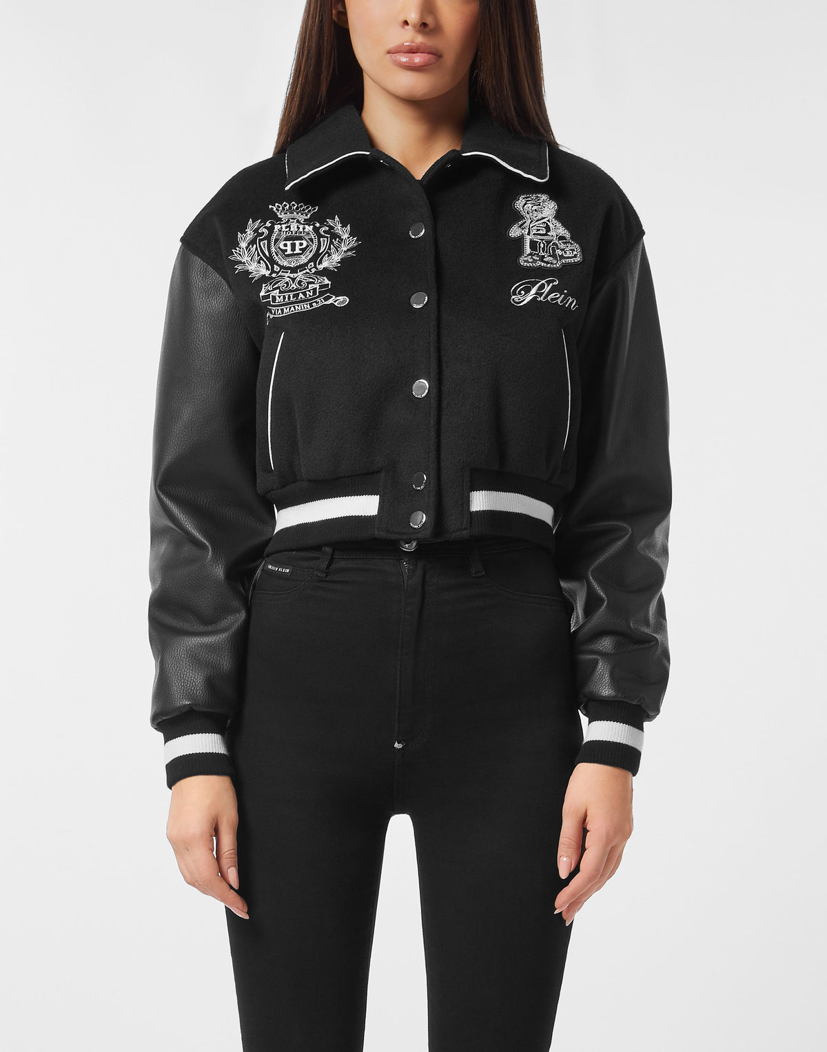 Wool and Leather College Bomber Teddy