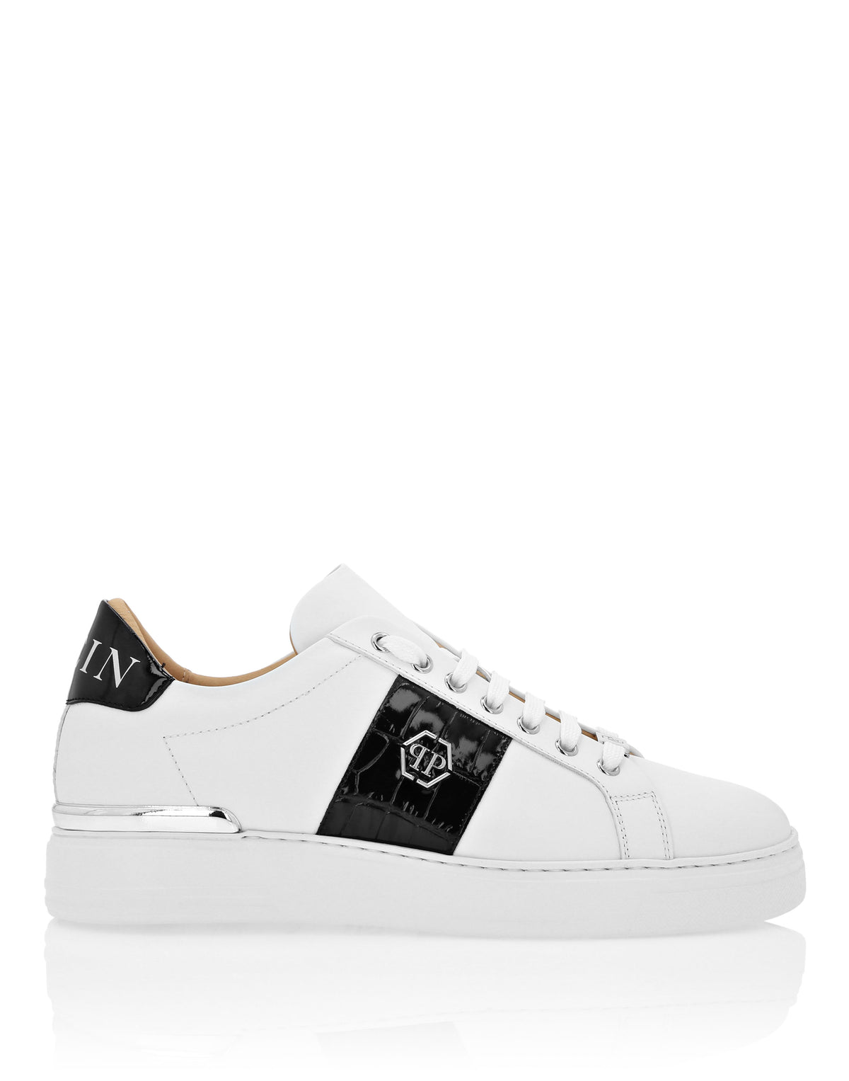 Mix Leather Lo-Top Sneakers Hexagon
