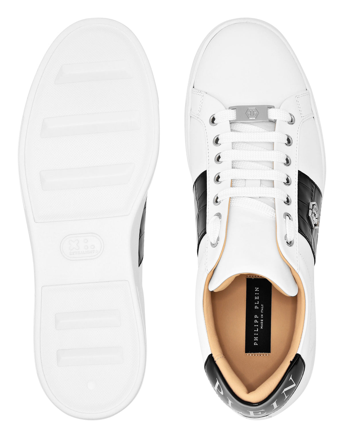 Mix Leather Lo-Top Sneakers Hexagon