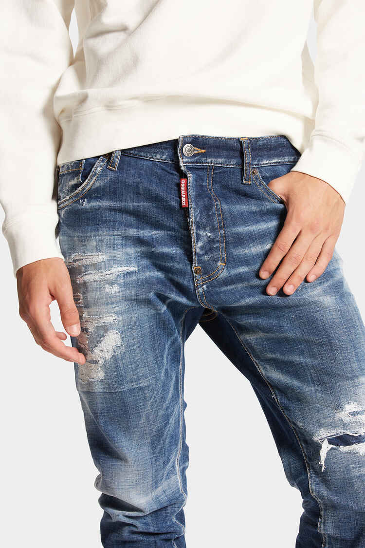 DARK RIPPED CAST WASH COOL GUY JEANS