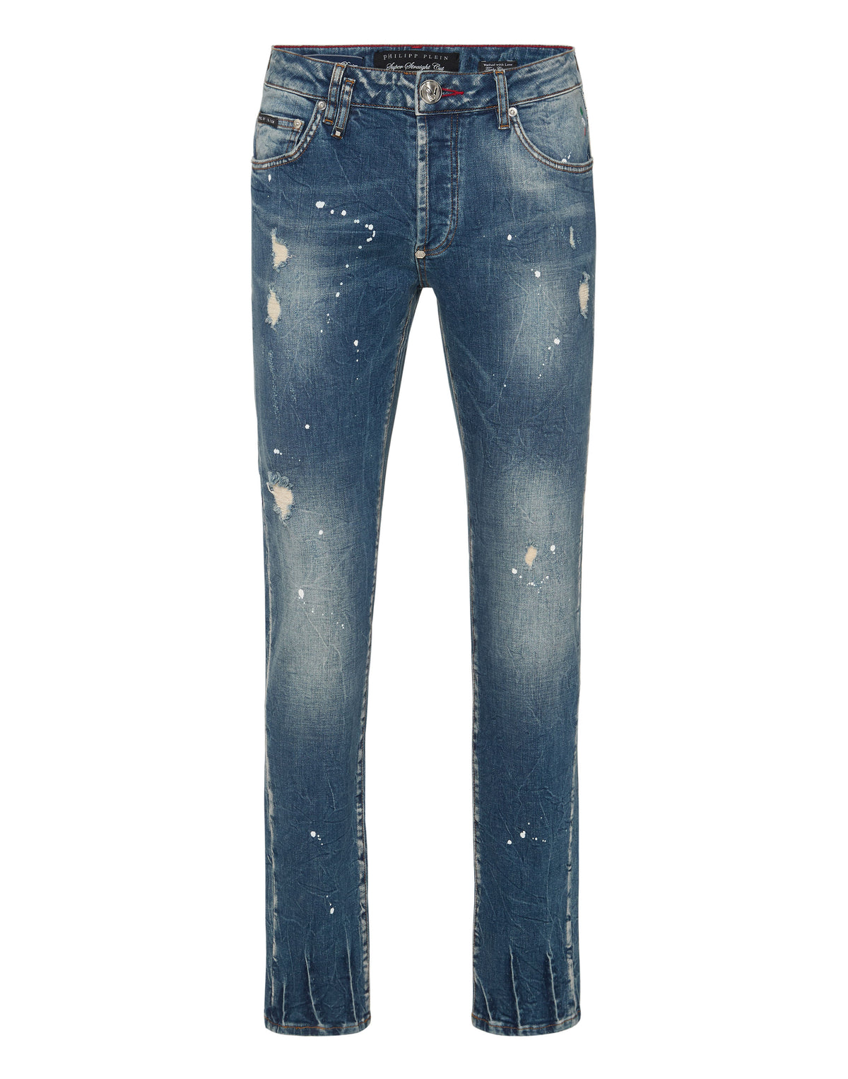 Denim Trousers Super Straight Cut Studs-YC Group|Luxury Fashion