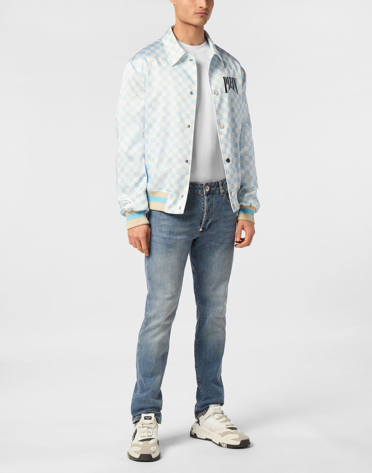 Satin Coster Jacket Supercars Checkered-YC Group|Luxury Fashion