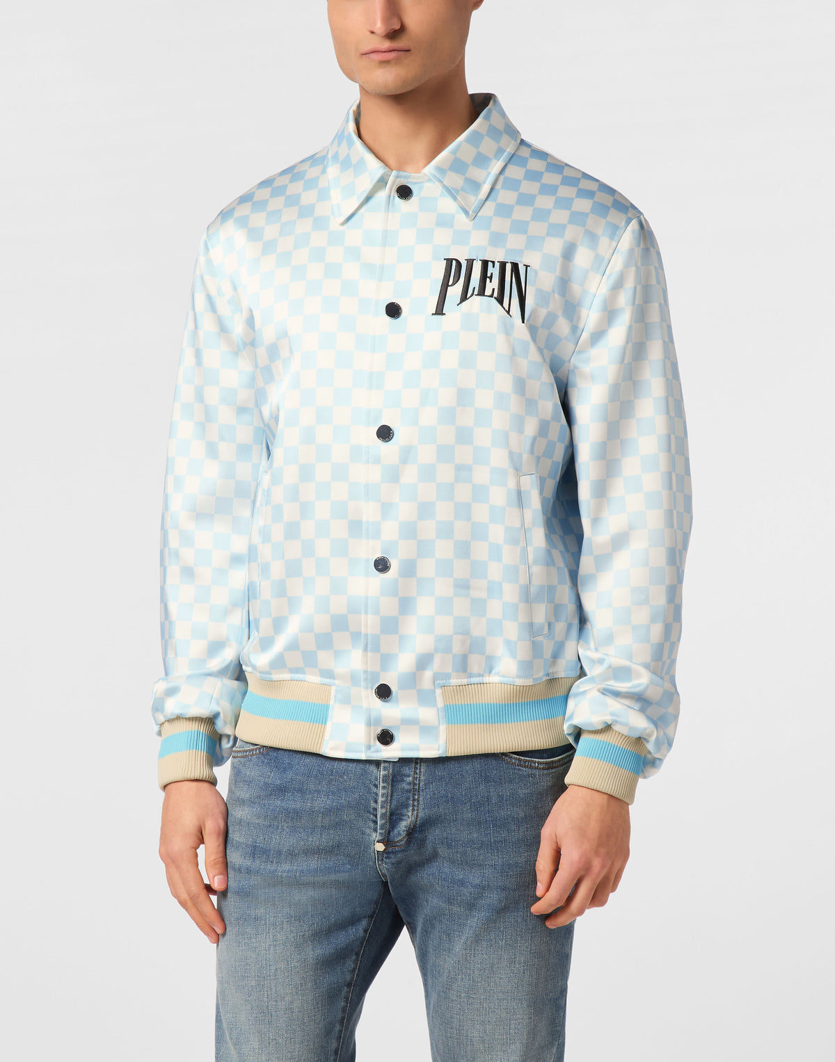 Satin Coster Jacket Supercars Checkered-YC Group|Luxury Fashion