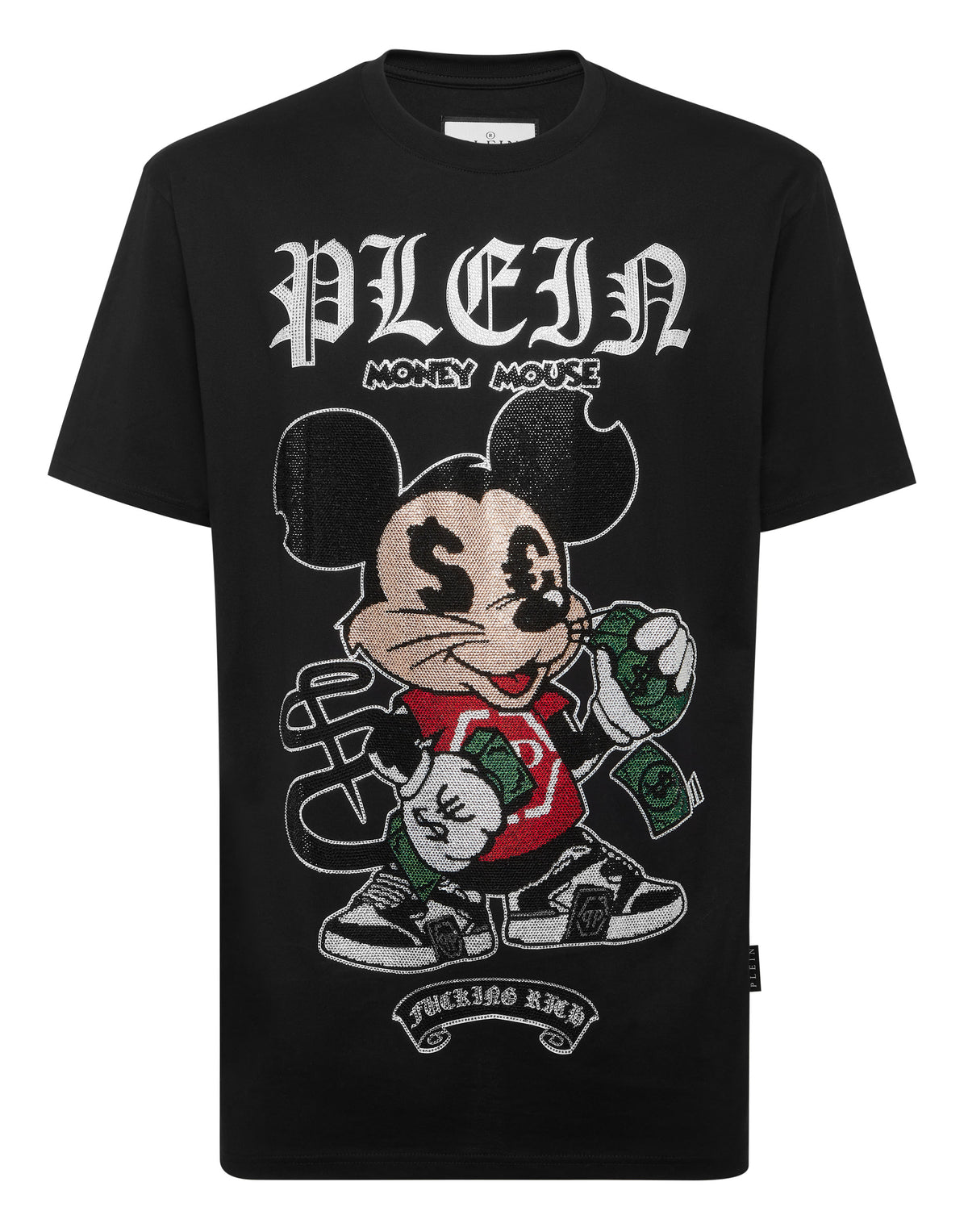 Jersey T-shirt Round Neck SS Strass Money Mouse-YC Group|Luxury Fashion