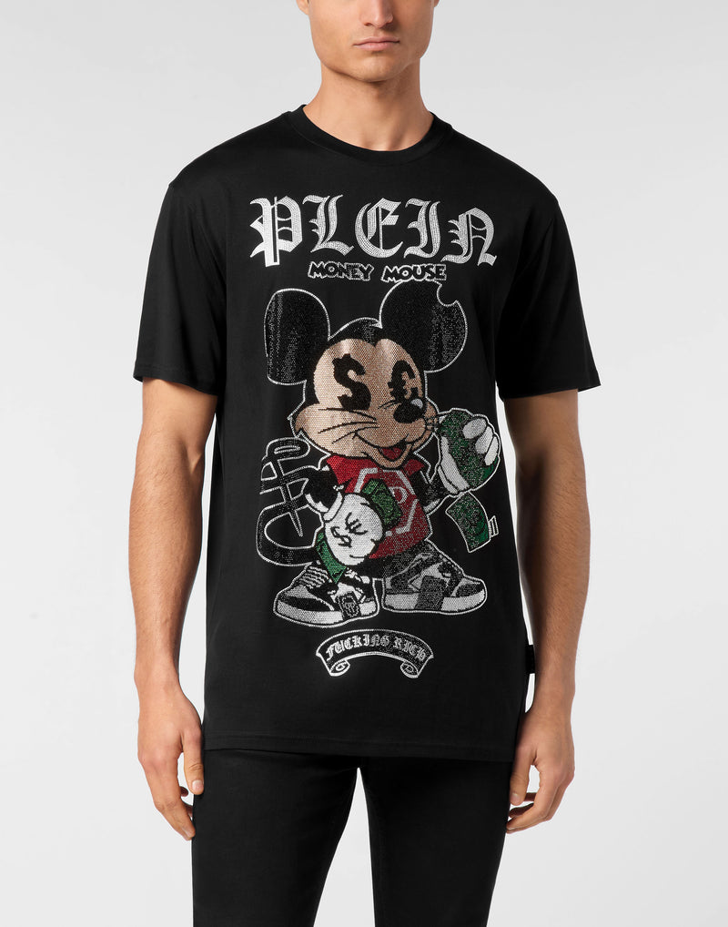 Jersey T-shirt Round Neck SS Strass Money Mouse-YC Group|Luxury Fashion