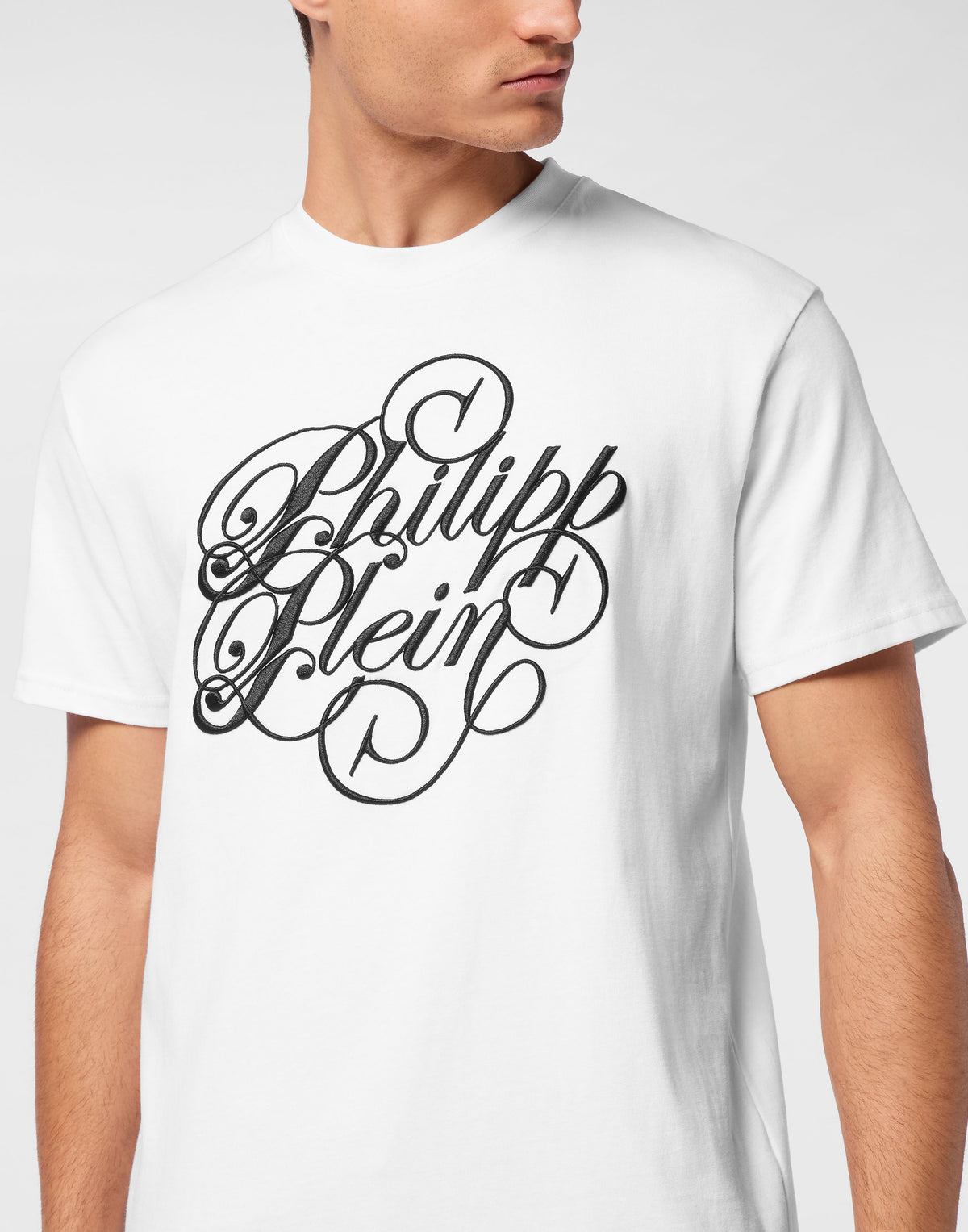T-shirt Round Neck SS Plein Coursive-YC Group|Luxury Fashion