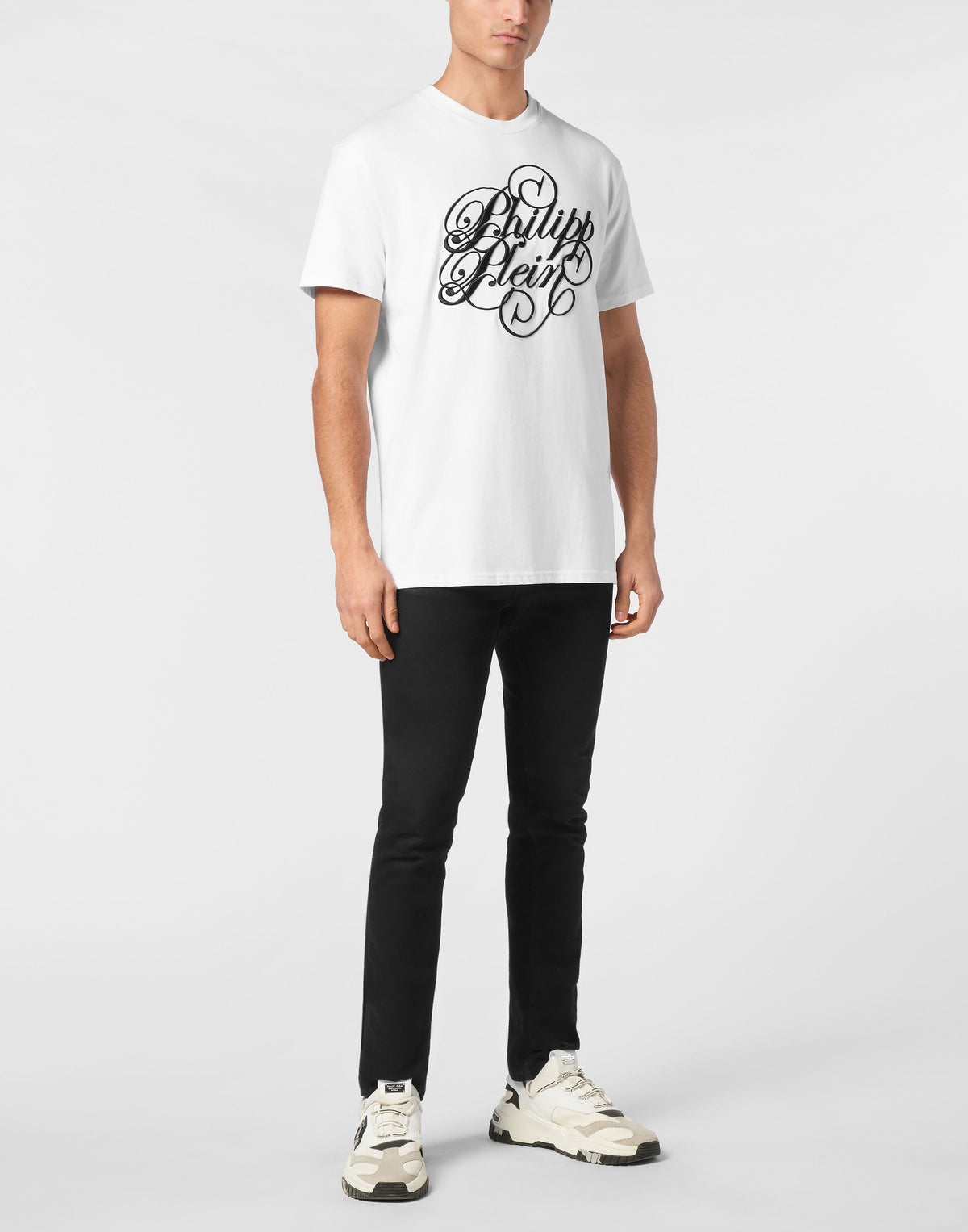 T-shirt Round Neck SS Plein Coursive-YC Group|Luxury Fashion