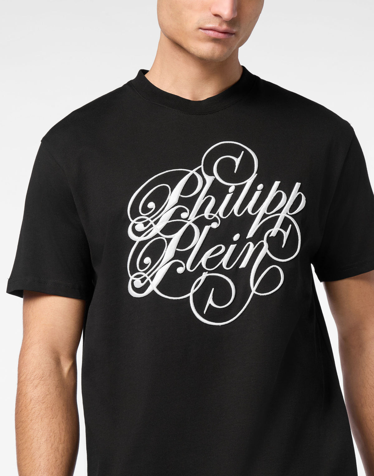 T-shirt Round Neck SS Plein Coursive-YC Group|Luxury Fashion