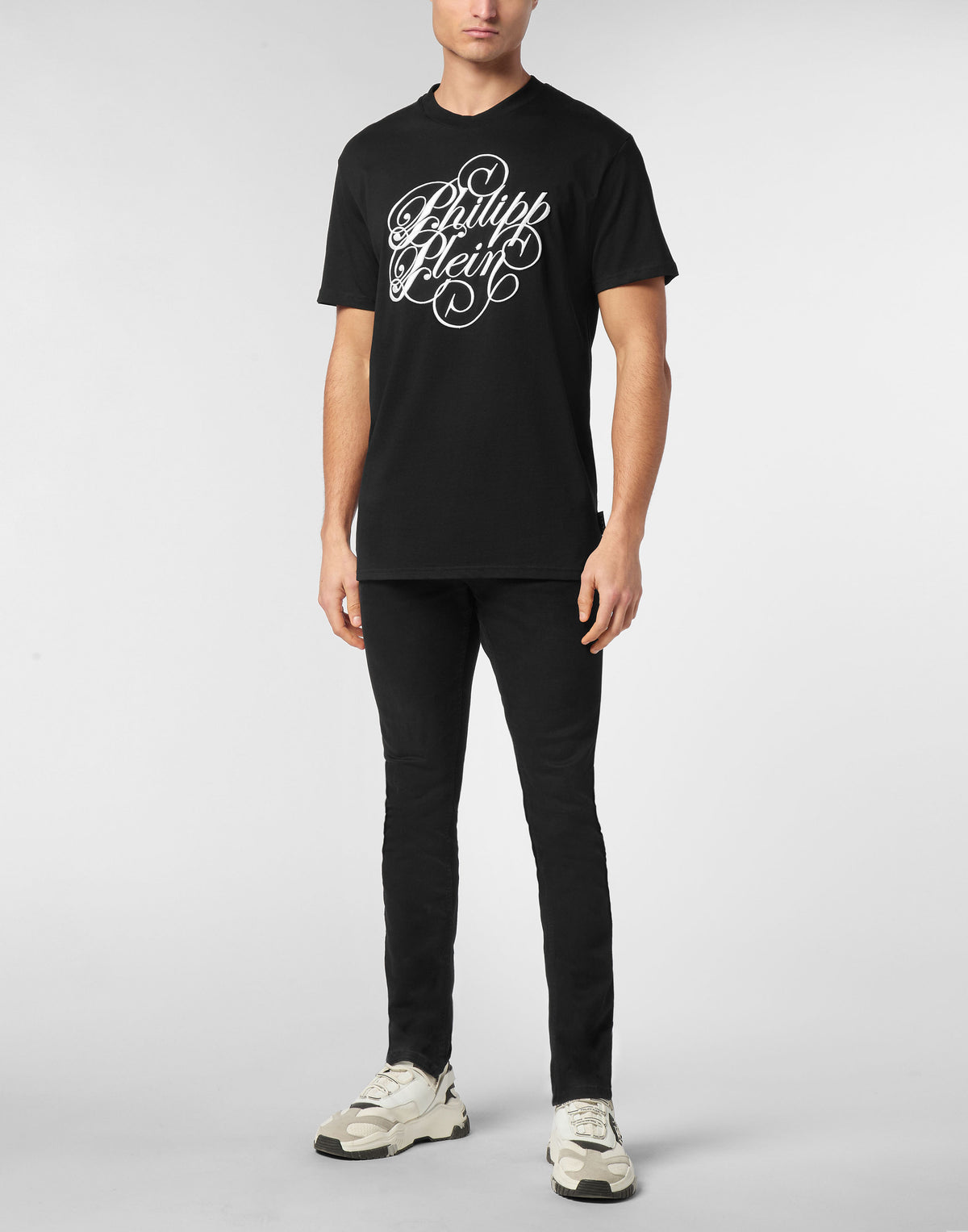T-shirt Round Neck SS Plein Coursive-YC Group|Luxury Fashion