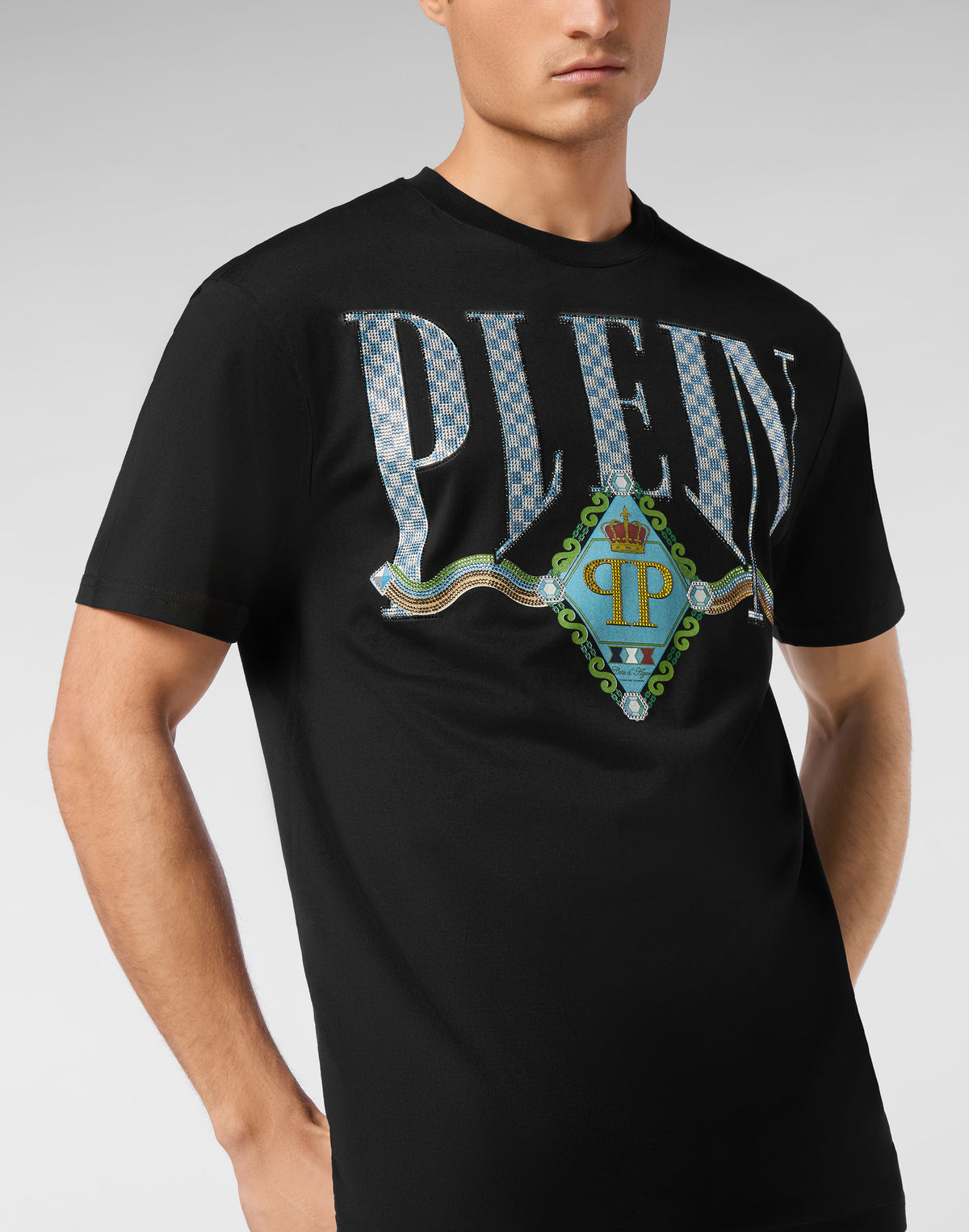 T-shirt Round Neck SS Border Check-YC Group|Luxury Fashion