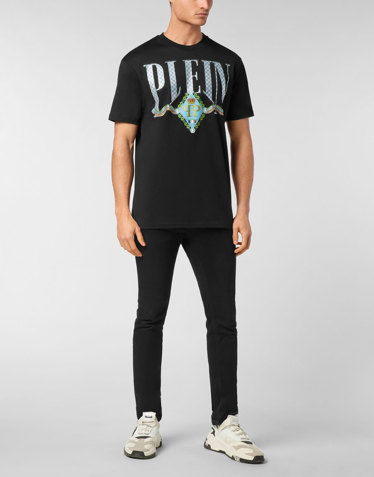 T-shirt Round Neck SS Border Check-YC Group|Luxury Fashion