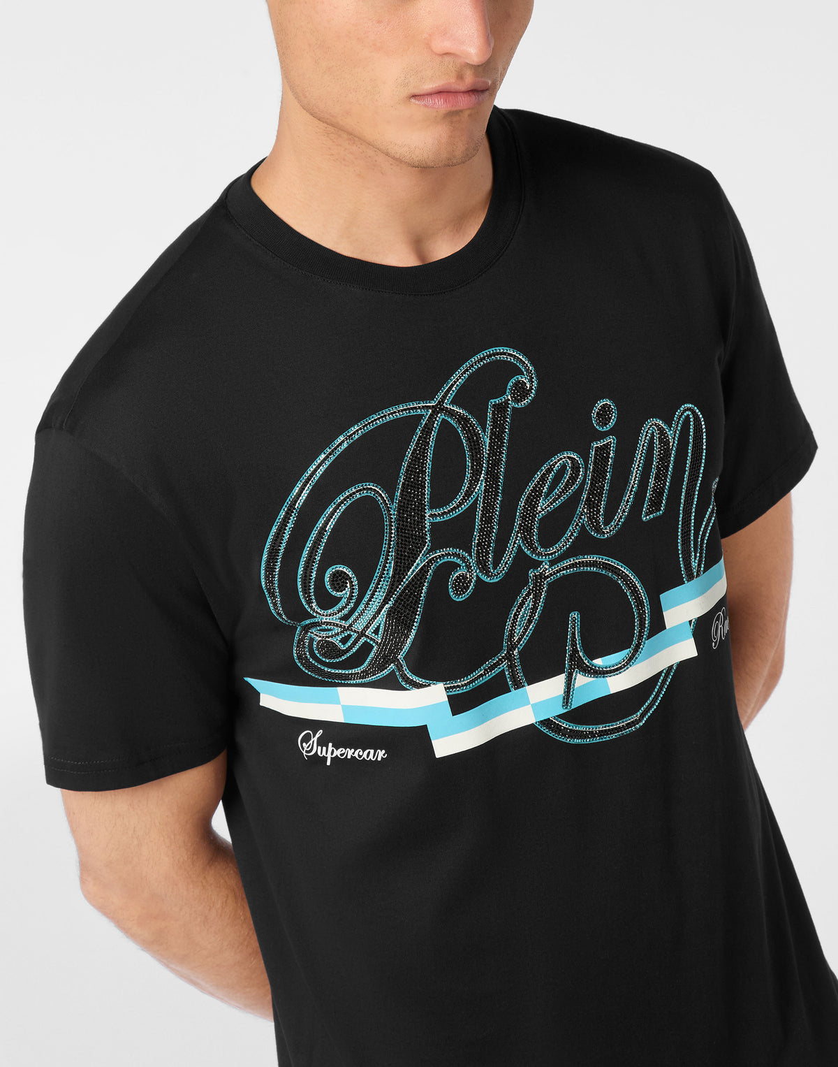 T-shirt Round Neck SS Coursive Border-YC Group|Luxury Fashion