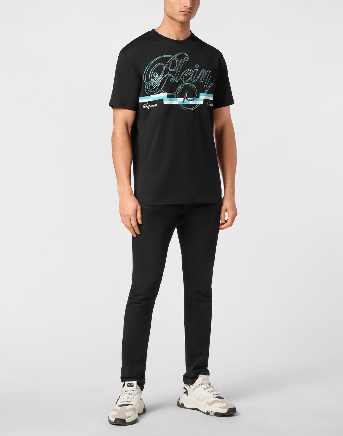 T-shirt Round Neck SS Coursive Border-YC Group|Luxury Fashion