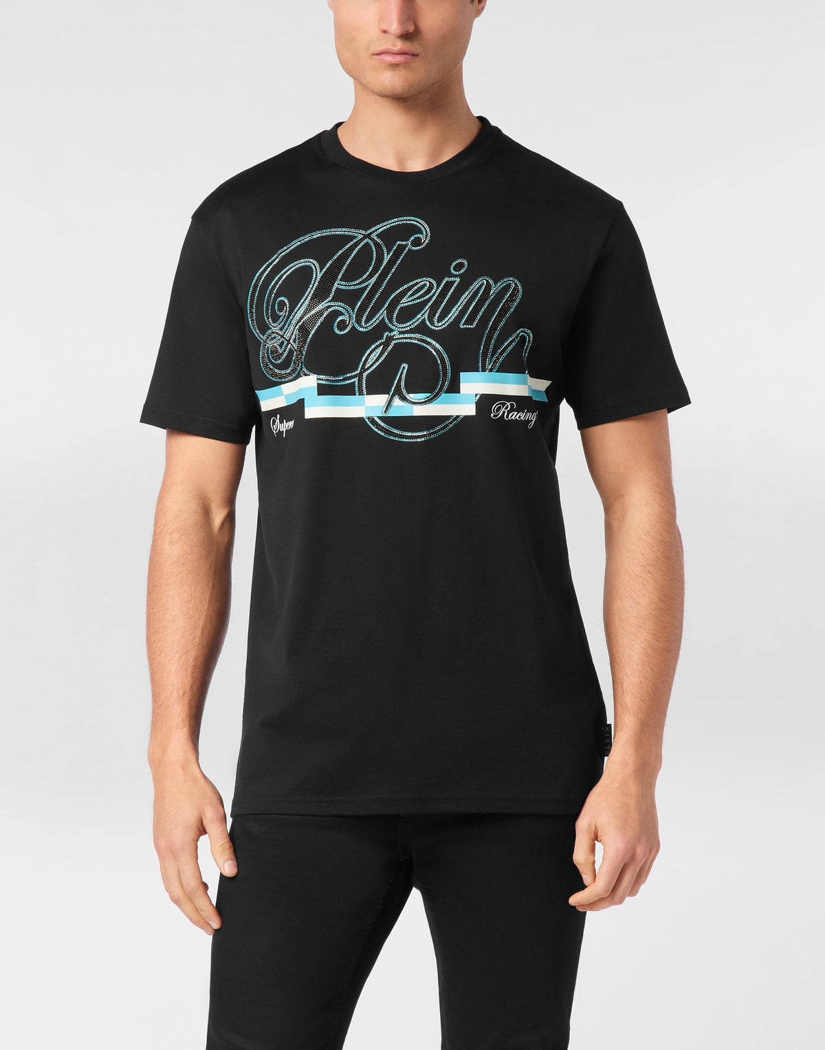 T-shirt Round Neck SS Coursive Border-YC Group|Luxury Fashion