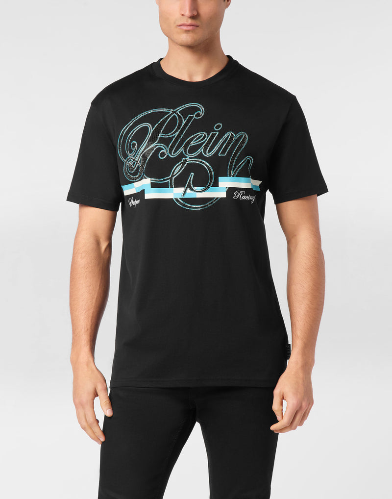 T-shirt Round Neck SS Coursive Border-YC Group|Luxury Fashion