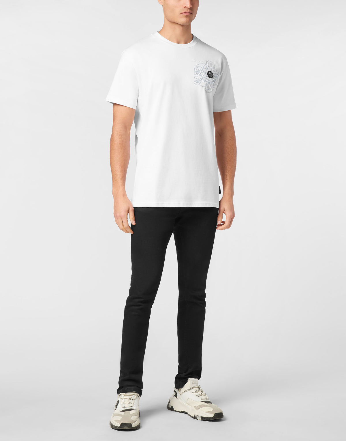 T-shirt Round Neck Plein Coursive Stones-YC Group|Luxury Fashion