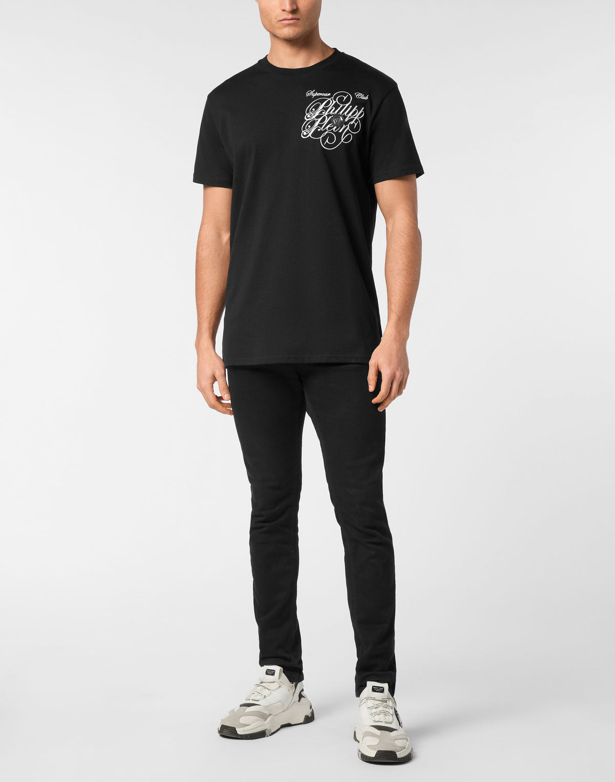 T-shirt Round Neck Plein Coursive Stones-YC Group|Luxury Fashion