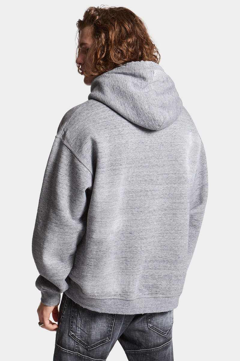 DSQUARED2 BRUSHED MELANGE FLEECE RELAX FIT HOODIE SWEATSHIRT