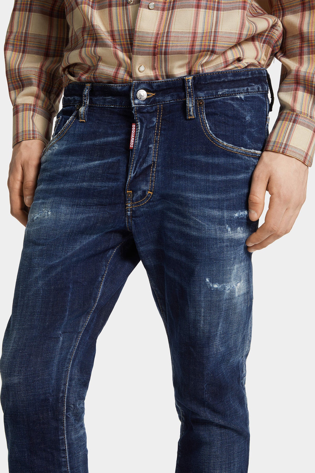 Dark Blue Wash Skater Jeans