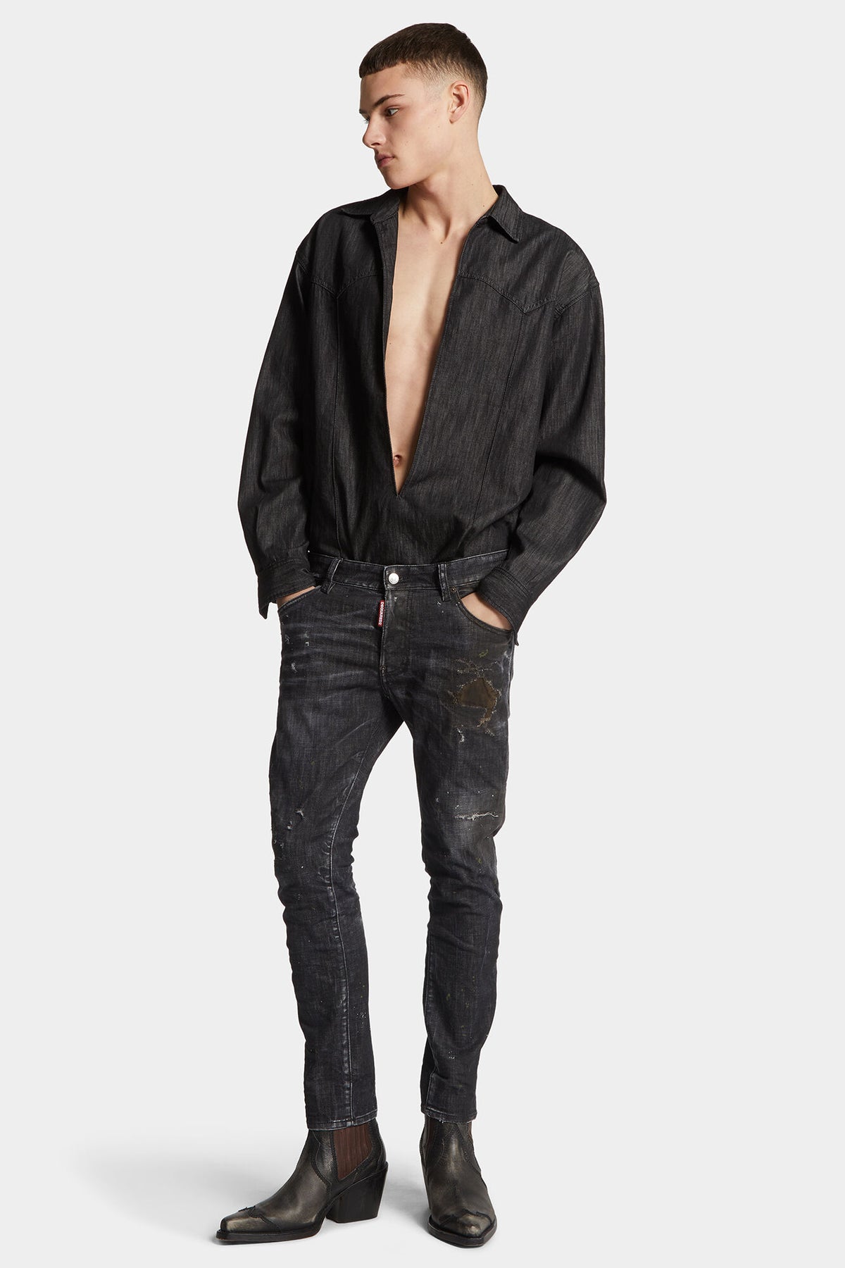 Black Nirvana Wash Skater Jeans