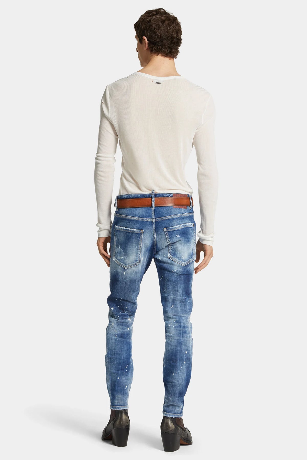 Medium Spots Wash Skater Jeans