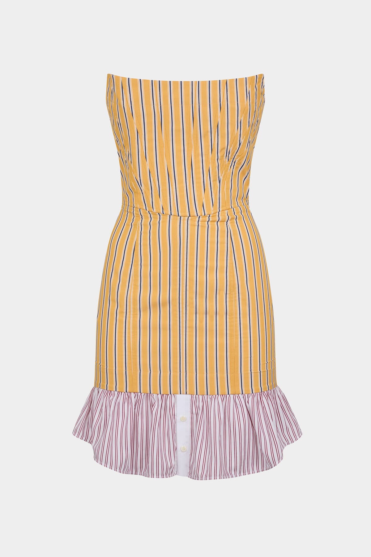 PREPPY STRIPED BUSTIER DRESS