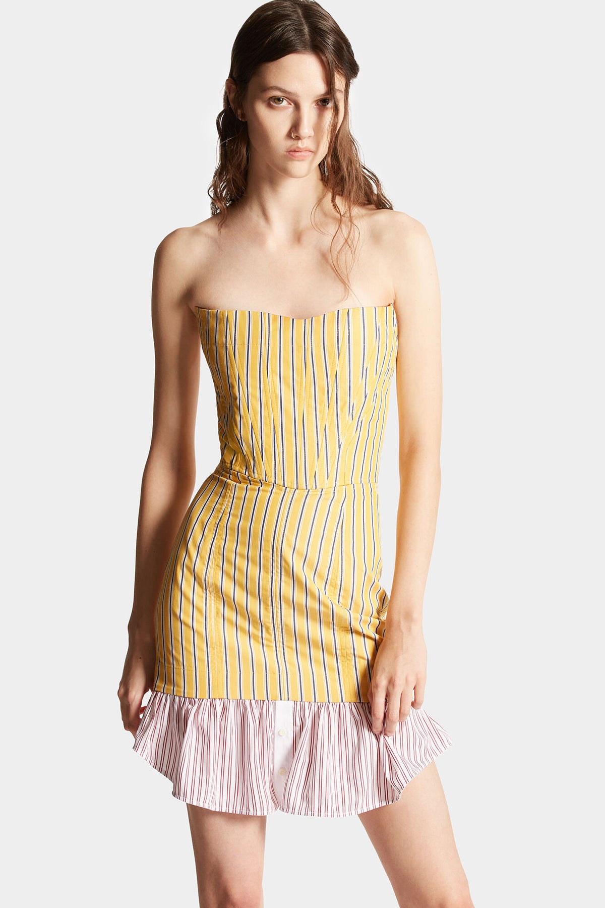 PREPPY STRIPED BUSTIER DRESS