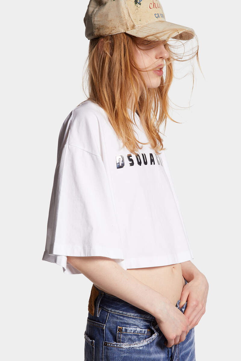 DSQUARED2 CROPPED OVERSIZE FIT T-SHIRT