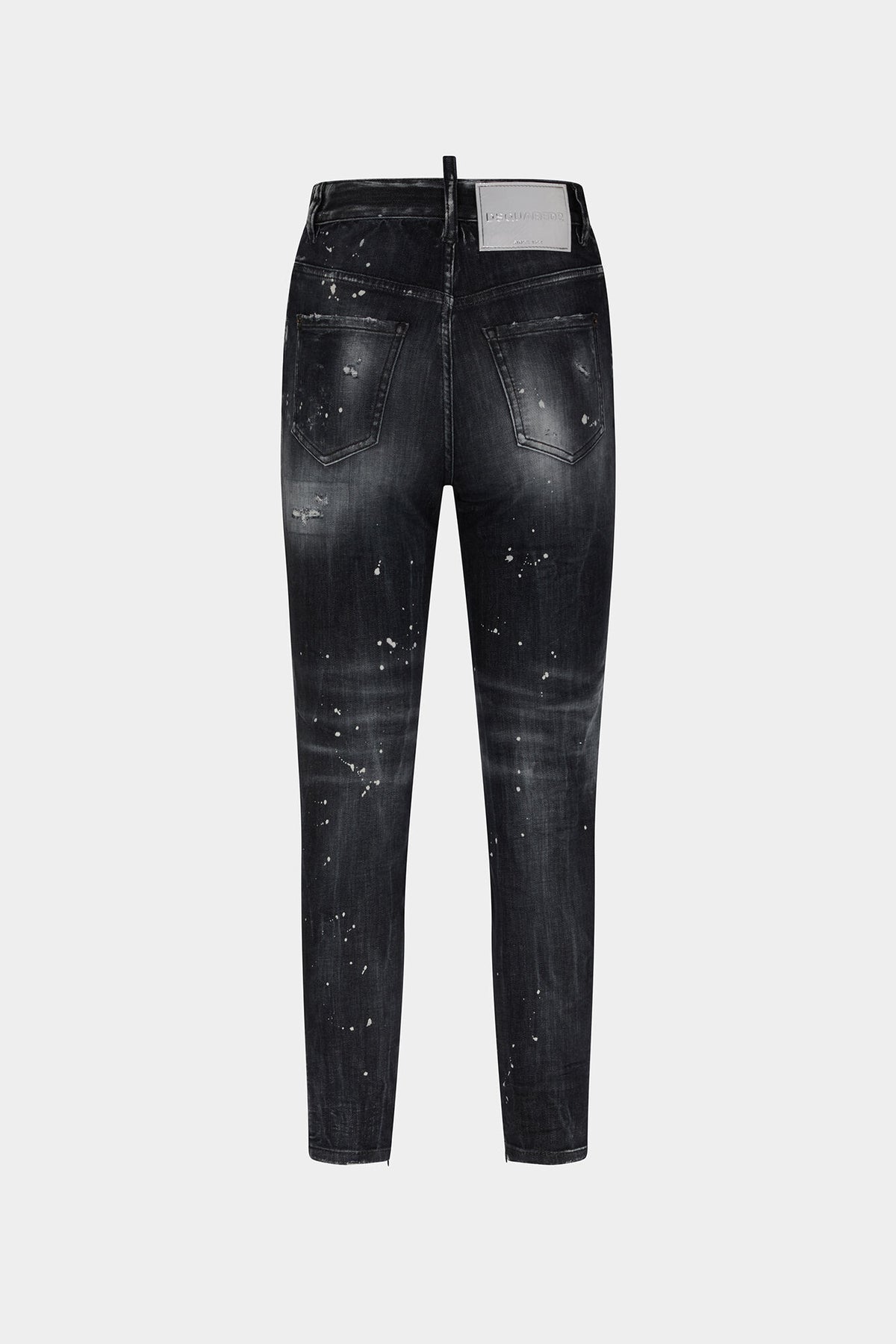 BLACK RIPPED WASH HIGH WAIST TWIGGY JEAN