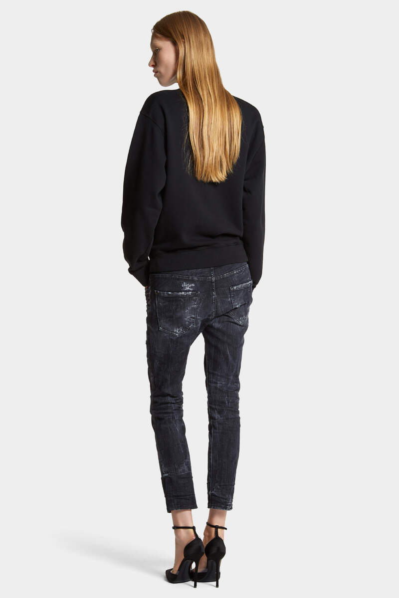 BLACK DESTROYED WASH COOL GIRL JEANS