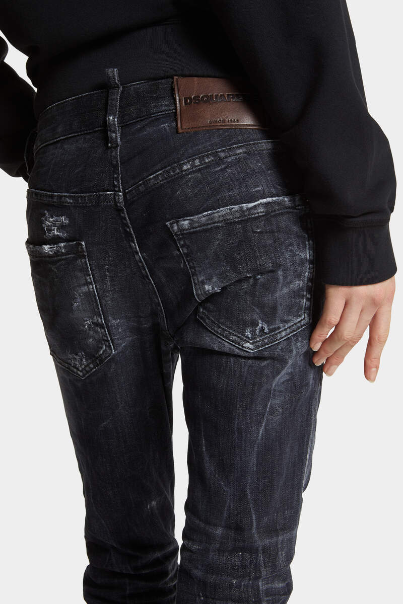 BLACK DESTROYED WASH COOL GIRL JEANS