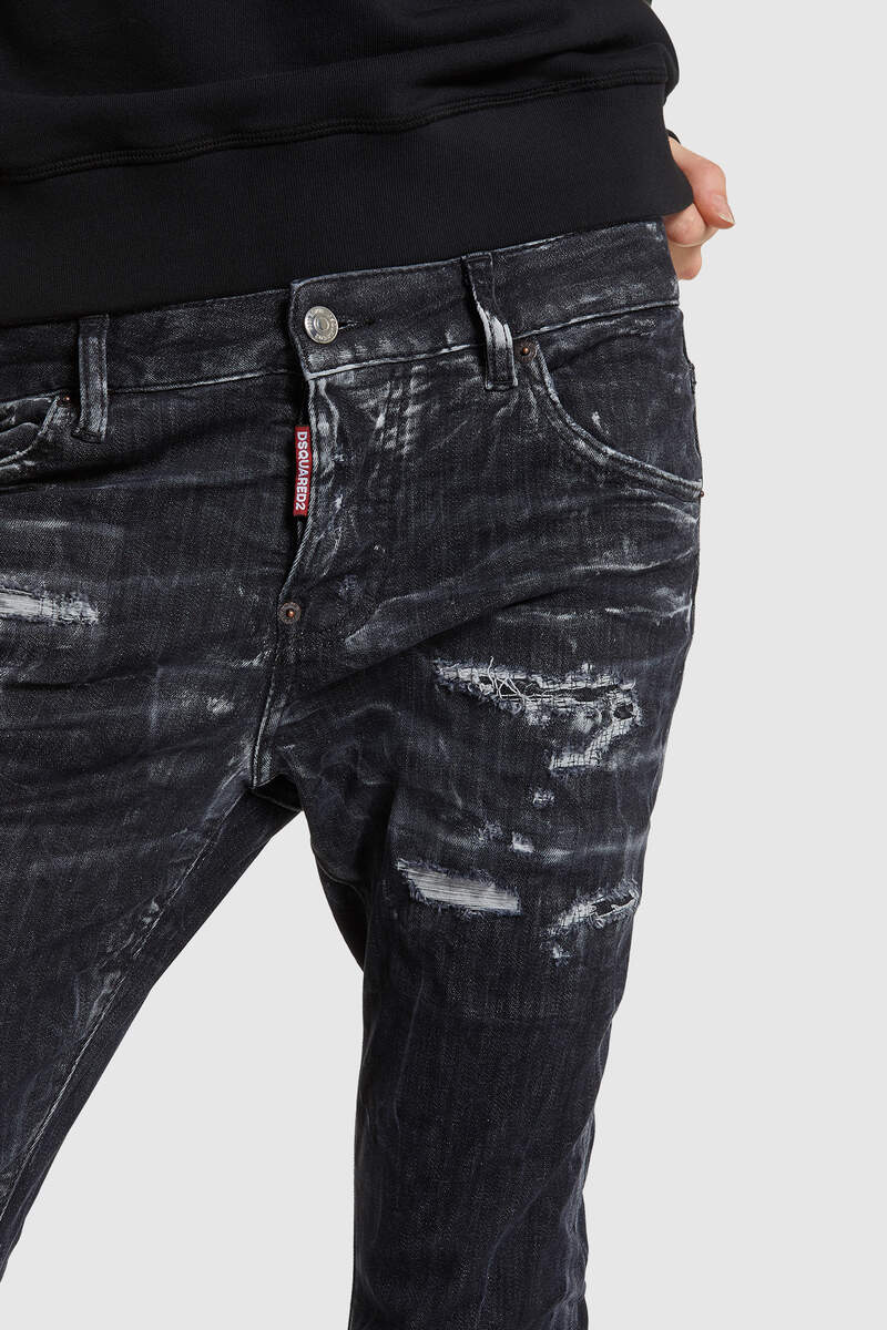 BLACK DESTROYED WASH COOL GIRL JEANS