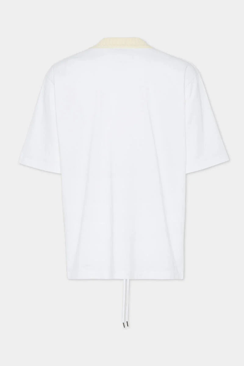 WASH LOOSE FIT DRAWSTRING HEM T-SHIRT