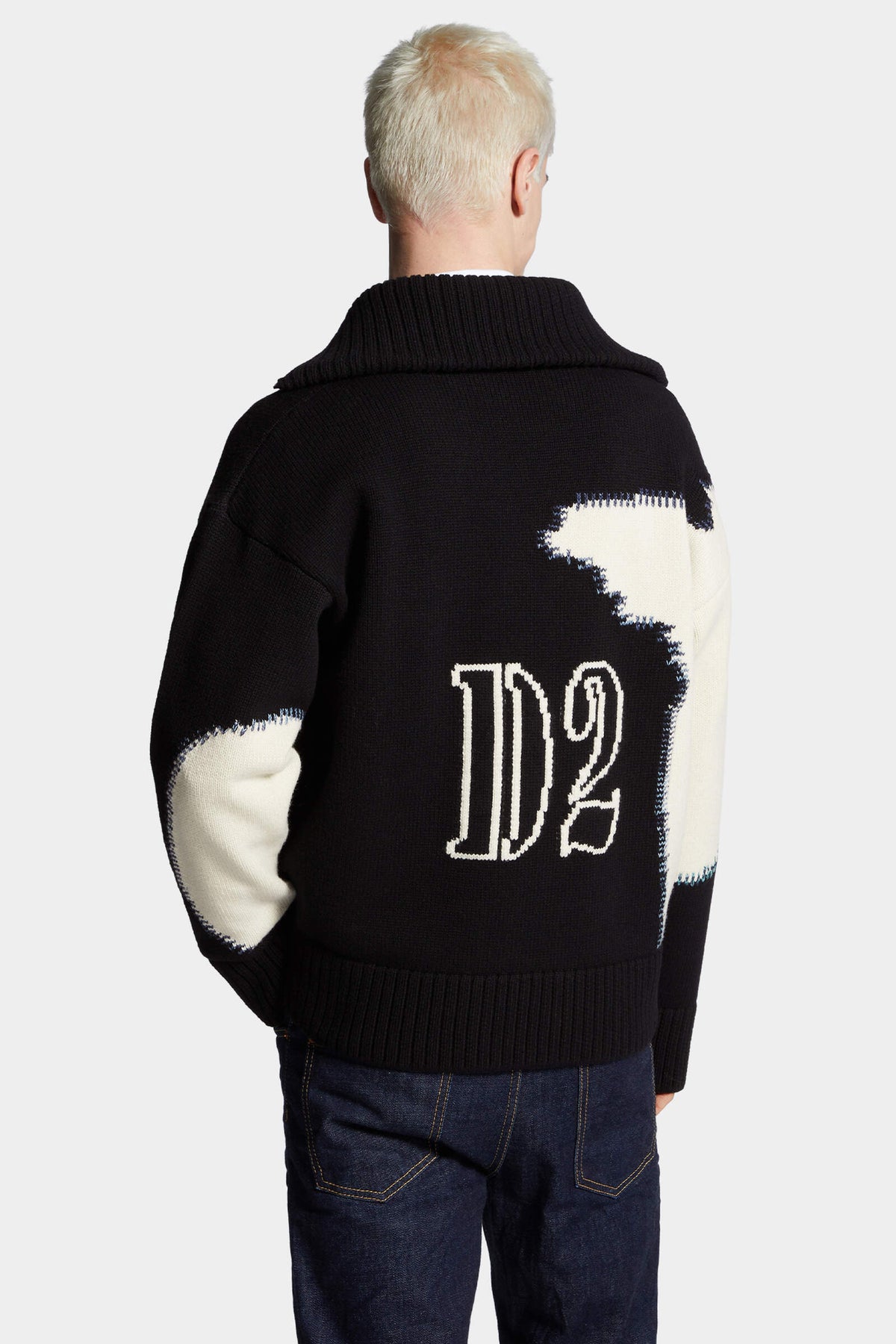 Fake Stitch D2 Zipped Cardigan