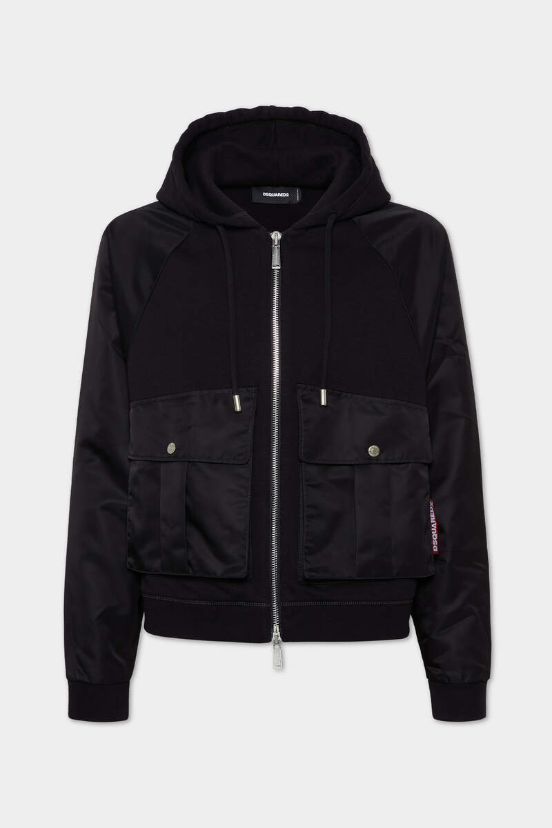 CROPPED RELAX FIT UTILITY HOODIE