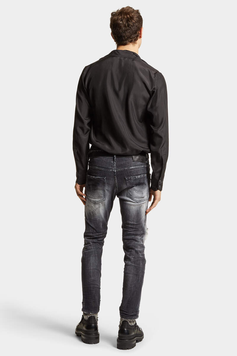 BLACK JET SET WASH SKATER JEANS