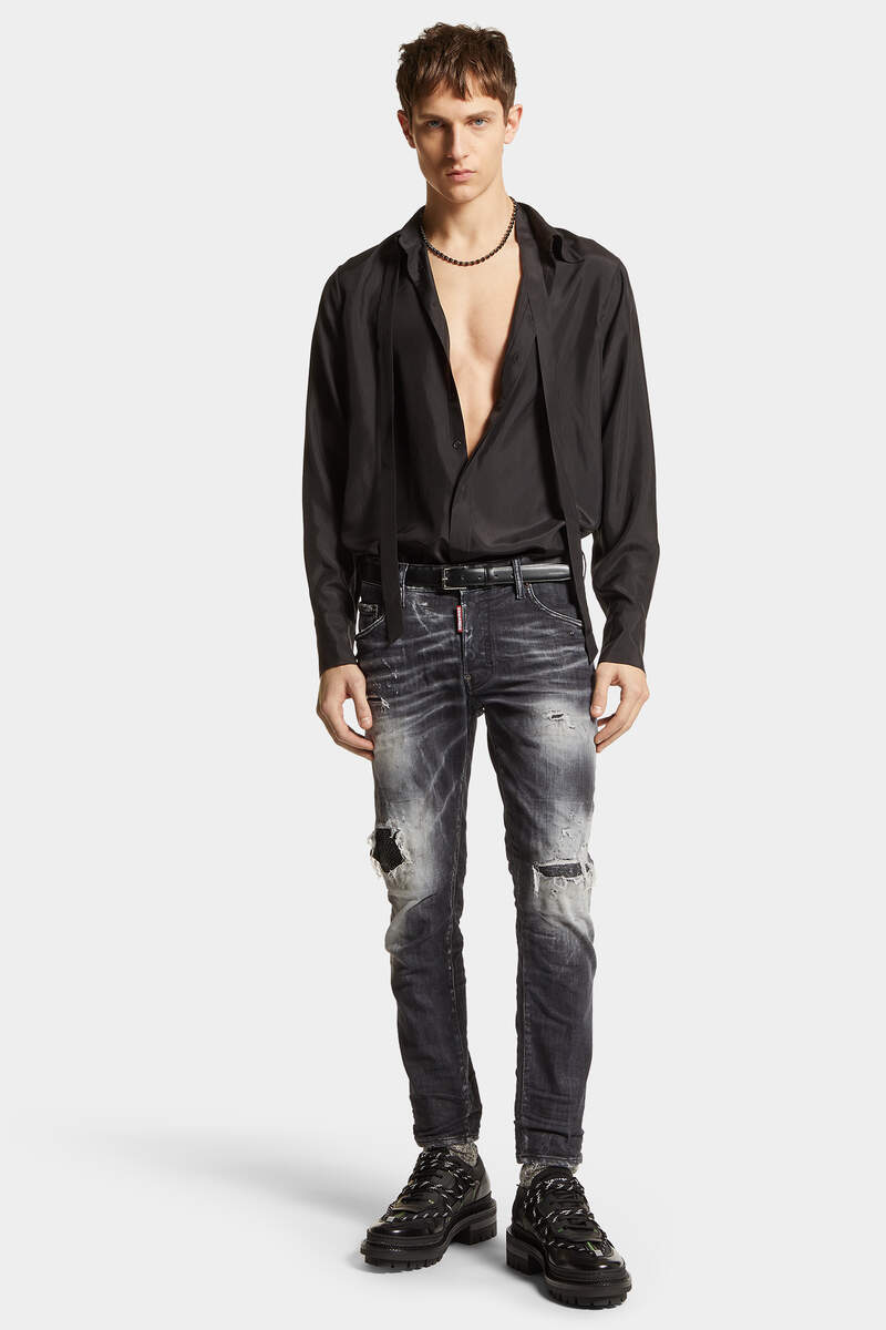 BLACK JET SET WASH SKATER JEANS