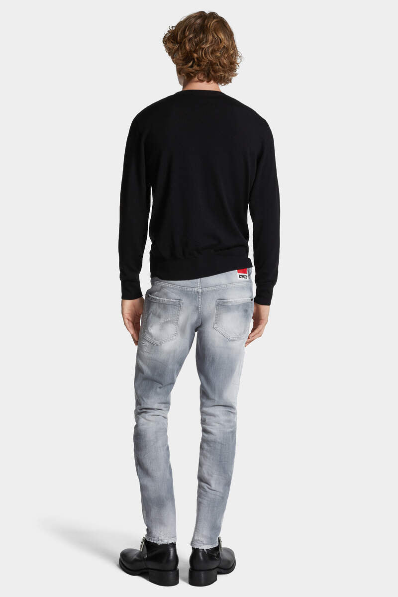 BRUSHED GREY WASH SKATER JEANS