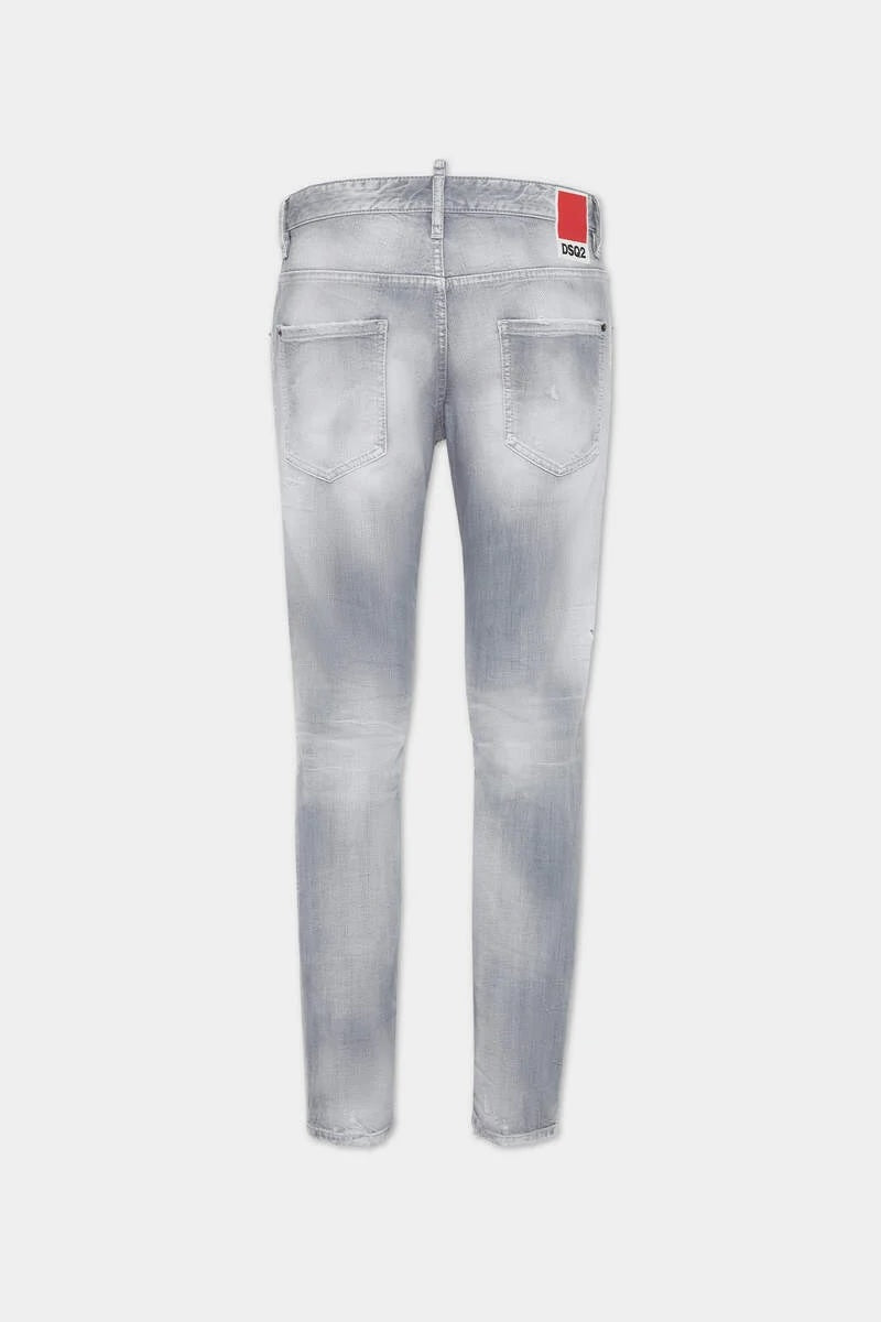 BRUSHED GREY WASH SKATER JEANS