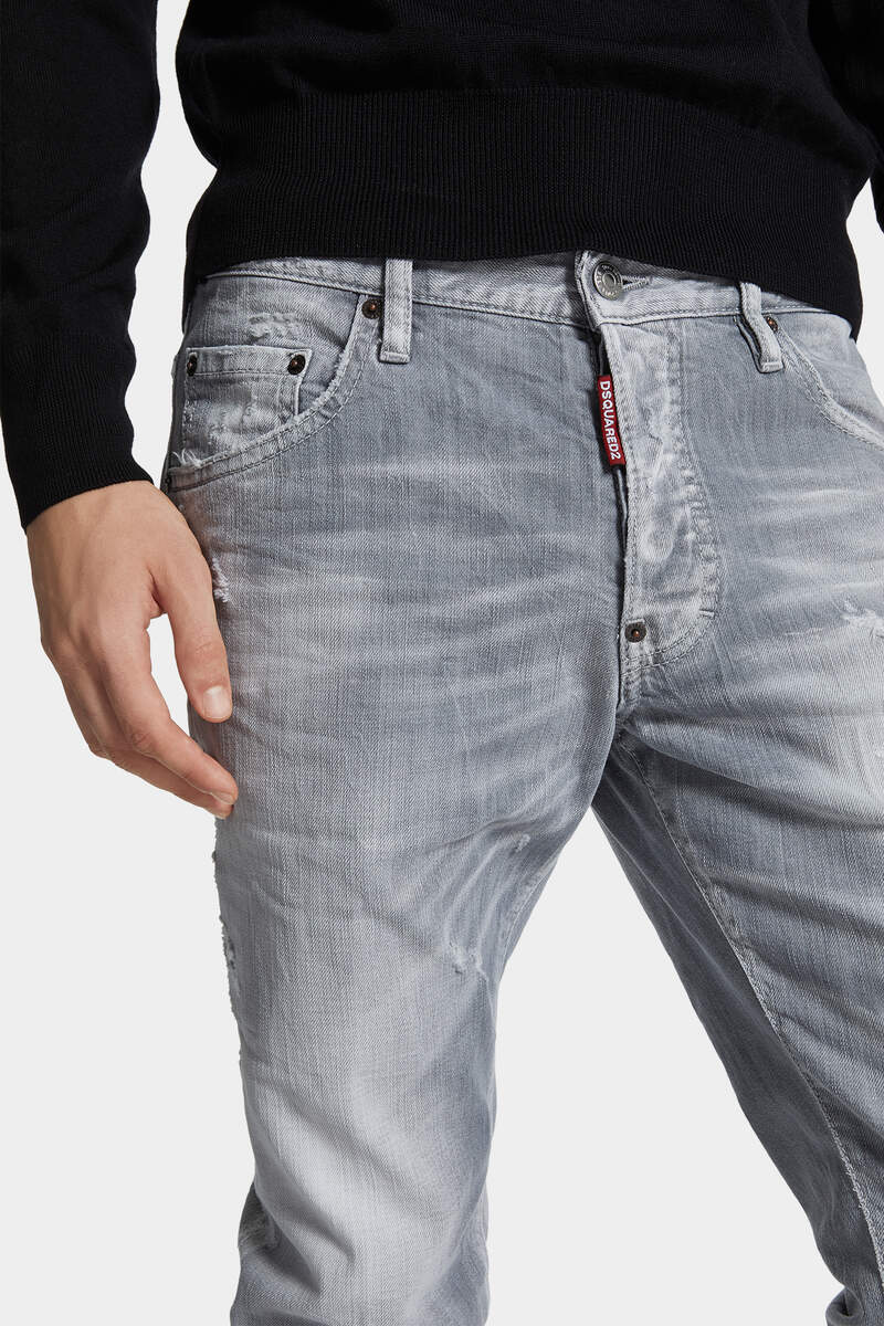 BRUSHED GREY WASH SKATER JEANS