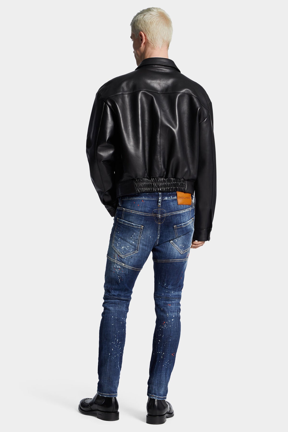 Medium Red Spots Wash Tidy Biker Jeans