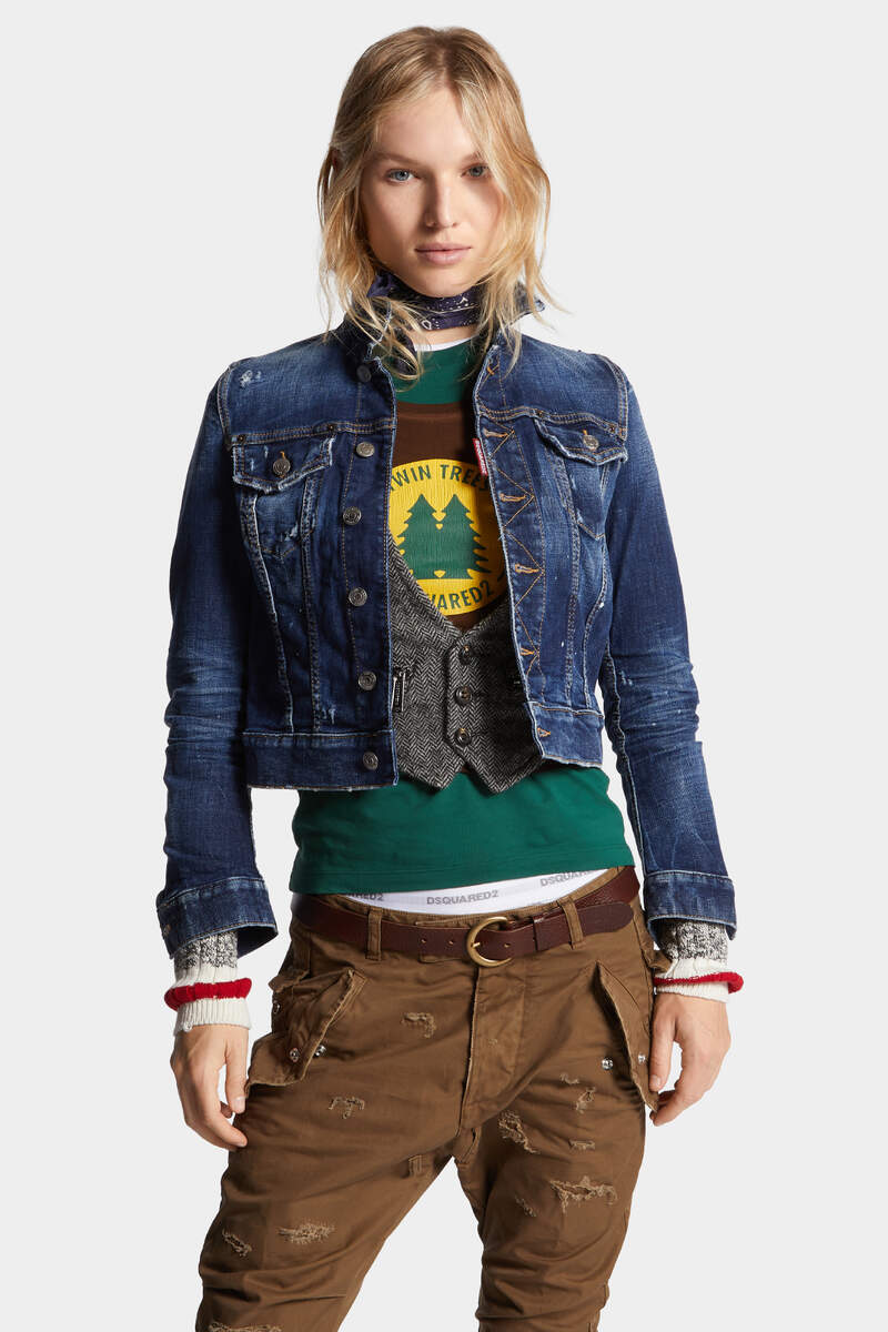 DARK PERFECT CLEAN WASH CLASSIC JEAN JACKET