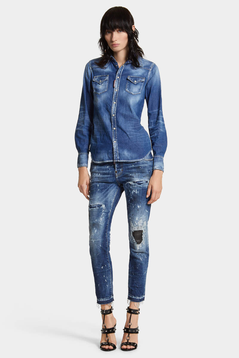 MEDIUM RIPPED WASH COOL GIRL JEANS